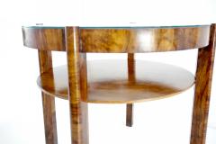 Osvaldo Borsani Osvaldo Borsani round walnut root deco coffee table bi shelves glass top 1931 - 4130372
