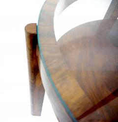 Osvaldo Borsani Osvaldo Borsani round walnut root deco coffee table bi shelves glass top 1931 - 4130373