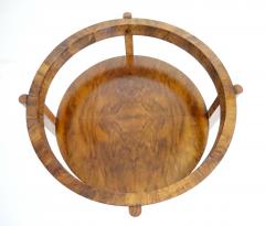 Osvaldo Borsani Osvaldo Borsani round walnut root deco coffee table bi shelves glass top 1931 - 4130375