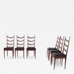 Osvaldo Borsani Osvaldo Borsani set of six chairs 1950s - 3993556