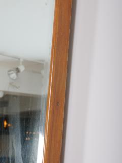 Osvaldo Borsani Rare Italian molded oak frame mirror with beveled mirror plate c1950 - 3964054