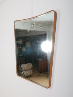 Osvaldo Borsani Rare Italian molded oak frame mirror with beveled mirror plate c1950 - 3964055