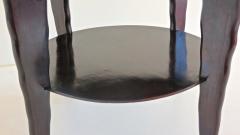 Osvaldo Borsani Round Coffee Table Mirror Top Black Laquered Two Tier Attributed to Borsani 1940 - 1713262