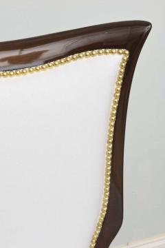 Osvaldo Borsani Set of Eight Osvaldo Borsani Italian Modern Mahogany and Brass Dining Chairs - 4273344