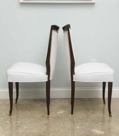 Osvaldo Borsani Set of Eight Osvaldo Borsani Italian Modern Mahogany and Brass Dining Chairs - 4273346