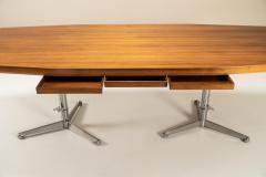 Osvaldo Borsani Tecno Executive Desk in Walnut and Cast Aluminum by Osvaldo Borsani Italy 1950s - 3026649