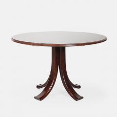 Osvaldo Borsani Walnut Glass Brass Dining or Center Table Model 6521 by Osvaldo Borsani - 4803989