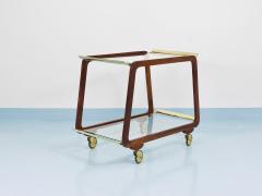 Oswald Haerdtl Mid Century Walnut Brass Bar Cart Serving Trolley 1950s Oswald Haerdtl attr  - 4541605