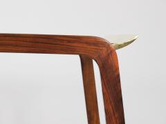 Oswald Haerdtl Mid Century Walnut Brass Bar Cart Serving Trolley 1950s Oswald Haerdtl attr  - 4541606