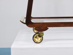 Oswald Haerdtl Mid Century Walnut Brass Bar Cart Serving Trolley 1950s Oswald Haerdtl attr  - 4541607