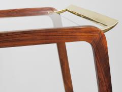 Oswald Haerdtl Mid Century Walnut Brass Bar Cart Serving Trolley 1950s Oswald Haerdtl attr  - 4541609