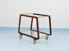 Oswald Haerdtl Mid Century Walnut Brass Bar Cart Serving Trolley 1950s Oswald Haerdtl attr  - 4541613