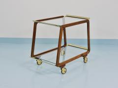 Oswald Haerdtl Mid Century Walnut Brass Bar Cart Serving Trolley 1950s Oswald Haerdtl attr  - 4632229