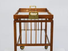 Oswald Haerdtl Oswald Haerdtl Vienna Modernism Walnut Brass Bar Cart Serving Trolley 1950s - 4549015