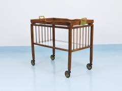 Oswald Haerdtl Oswald Haerdtl Vienna Modernism Walnut Brass Bar Cart Serving Trolley 1950s - 4549027