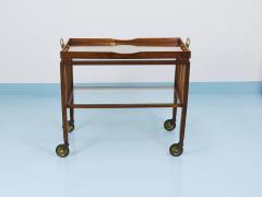 Oswald Haerdtl Oswald Haerdtl Vienna Modernism Walnut Brass Bar Cart Serving Trolley 1950s - 4549035