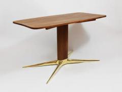 Oswald Haerdtl Oswald Haerdtl x Hagenauer Vienna Brass Walnut Coffee Table Austria 1950s - 4066338