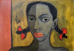 Oswaldo Guayasamin Cabeza de Nina Negra Signed Exhibited at the Museo Guayasam n - 4716180