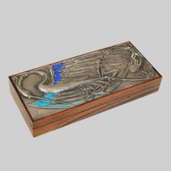 Ottaviani Silver and Enamel wooden Box with Bird Design - 4094067