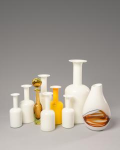 Otto Brauer Set of seven glass vases by Otto Brauer for Holmegaard Denmark 1962 - 3434224