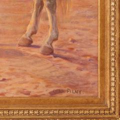 Otto Pilny Orientalist oil painting depicting the trade of a horse by Pilny - 3506544