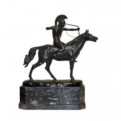 Otto Poertzel Bronze Marble Sculpture of an Amazon on Horseback by Otto Poertzel Circa 1920 - 4345225