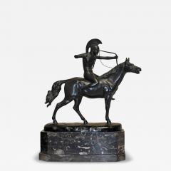 Otto Poertzel Bronze Marble Sculpture of an Amazon on Horseback by Otto Poertzel Circa 1920 - 4345361