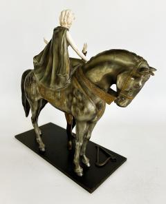 Otto Poertzel Otto Poertzel 1920s Bronze Bone Horse Sculpture The Minstrel The Maiden  - 4687229