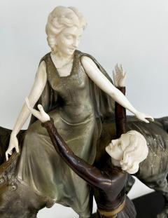 Otto Poertzel Otto Poertzel 1920s Bronze Bone Horse Sculpture The Minstrel The Maiden  - 4687230