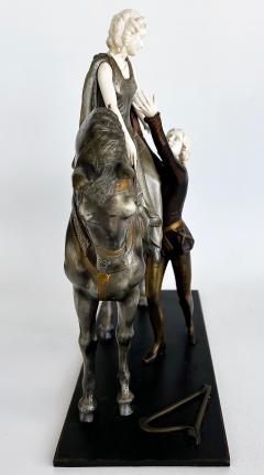 Otto Poertzel Otto Poertzel 1920s Bronze Bone Horse Sculpture The Minstrel The Maiden  - 4687233