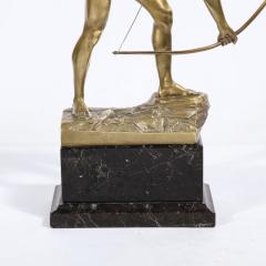 Otto Schmidt Hofer Art Deco Gilt Bronze Archer Sculpture on Black Marble Base by Otto Schmidt Hofer - 3375951