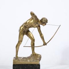 Otto Schmidt Hofer Art Deco Gilt Bronze Archer Sculpture on Black Marble Base by Otto Schmidt Hofer - 3375952