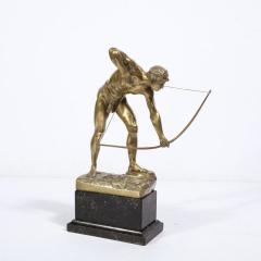 Otto Schmidt Hofer Art Deco Gilt Bronze Archer Sculpture on Black Marble Base by Otto Schmidt Hofer - 3375971
