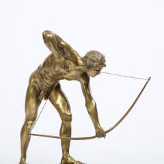 Otto Schmidt Hofer Art Deco Gilt Bronze Archer Sculpture on Black Marble Base by Otto Schmidt Hofer - 3376097
