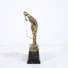 Otto Schmidt Hofer Art Deco Gilt Bronze Archer Sculpture on Black Marble Base by Otto Schmidt Hofer - 3376106