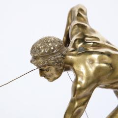 Otto Schmidt Hofer Art Deco Gilt Bronze Archer Sculpture on Black Marble Base by Otto Schmidt Hofer - 3376121