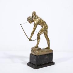 Otto Schmidt Hofer Art Deco Gilt Bronze Archer Sculpture on Black Marble Base by Otto Schmidt Hofer - 3376198