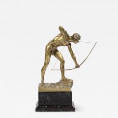 Otto Schmidt Hofer Art Deco Gilt Bronze Archer Sculpture on Black Marble Base by Otto Schmidt Hofer - 3383804