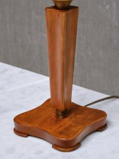 Otto Schulz Otto Schulz Attributed Table Lamp in Birch Brass and Linen Sweden 1940s - 4400175