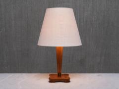 Otto Schulz Otto Schulz Attributed Table Lamp in Birch Brass and Linen Sweden 1940s - 4400177