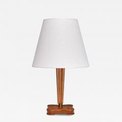 Otto Schulz Otto Schulz Attributed Table Lamp in Birch Brass and Linen Sweden 1940s - 4401120