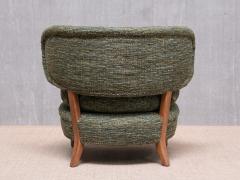 Otto Schulz Otto Schulz Lounge Chair in Green Pierre Frey Tweed and Beech Sweden 1940s - 4563471