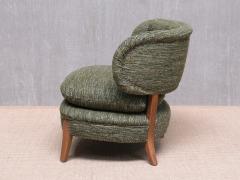 Otto Schulz Otto Schulz Lounge Chair in Green Pierre Frey Tweed and Beech Sweden 1940s - 4563474