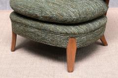 Otto Schulz Otto Schulz Lounge Chair in Green Pierre Frey Tweed and Beech Sweden 1940s - 4563475