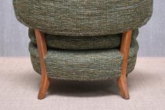 Otto Schulz Otto Schulz Lounge Chair in Green Pierre Frey Tweed and Beech Sweden 1940s - 4563479