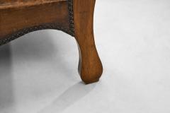 Otto Schulz Pair of Low Beech Armchairs with Leather by Otto Schulz Sweden Mid 20th Century - 4174407