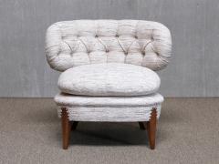 Otto Schulz Pair of Otto Schulz Lounge Chairs in Pierre Frey Tweed and Beech Sweden 1940s - 4750975