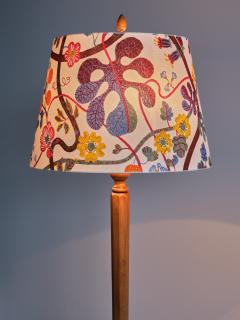 Otto Schulz Rare Otto Schulz Floor Lamp in Birch Wood Josef Frank Shade Boet Sweden 1928 - 3316296