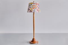 Otto Schulz Rare Otto Schulz Floor Lamp in Birch Wood Josef Frank Shade Boet Sweden 1928 - 3316311