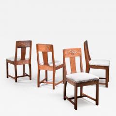 Otto Wretling Set of 4 Otto Wretling pine dining chairs - 2784072
